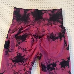Pink tie dye amazon butt scrunch leggings